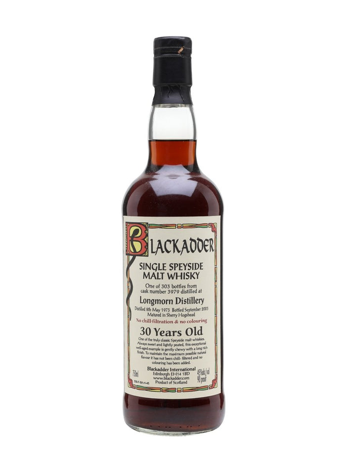 Longmorn 1973 30 Year Old Sherry Cask Blackadder Speyside Single Malt Scotch Whisky