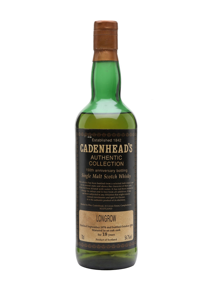 Longrow 1974 18 Year Old Cadenhead's Campbeltown Single Malt Scotch Whisky | 700ML