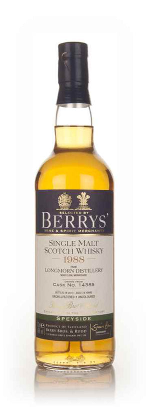 Longmorn 24 Year Old 1988 (cask 14385) - (Berry Bros. & Rudd) Scotch Whisky | 700ML at CaskCartel.com