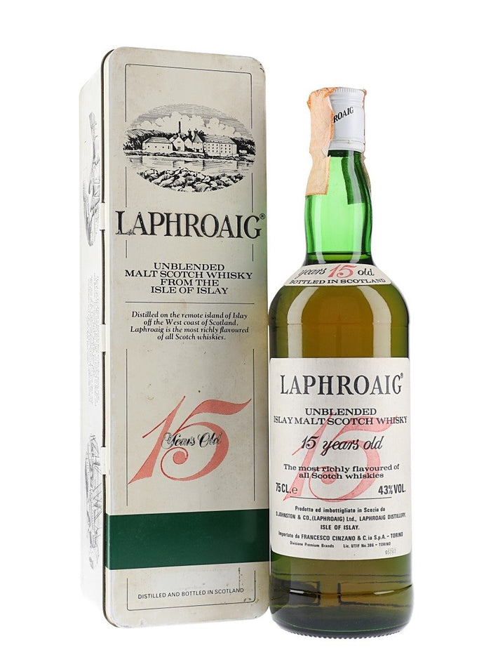 Laphroaig 15 Year Old Unblended Islay Malt (Bottled for Francesco Cinzano & C.) Scotch Whisky