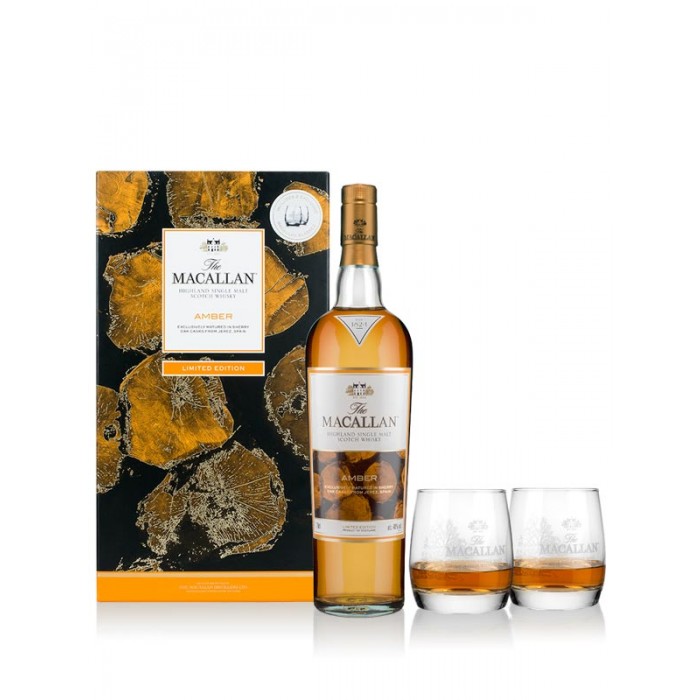 Macallan Amber Limited Edition Gift Pack Speyside Single Malt Scotch Whisky