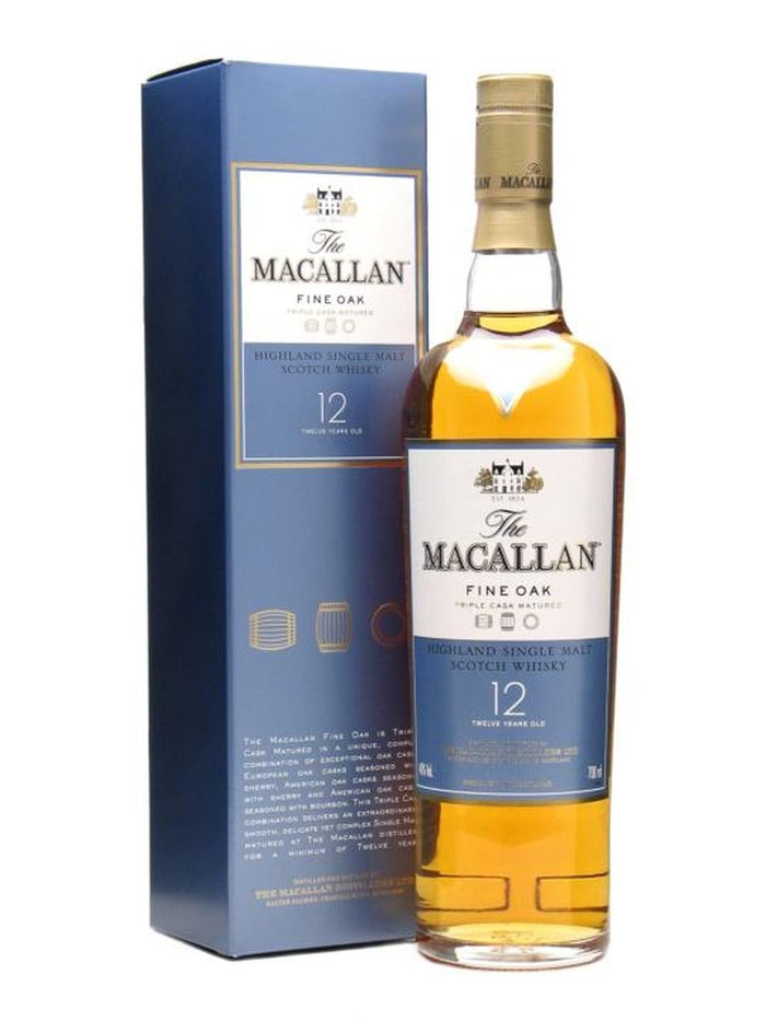 Macallan 12 Year Old Fine Oak Triple Cask Matured Speyside Single Malt Scotch Whisky