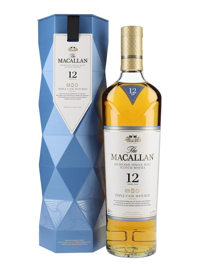 Macallan 12 Year Old Triple Cask Xmas Gift Carton Speyside Single Malt Scotch Whisky