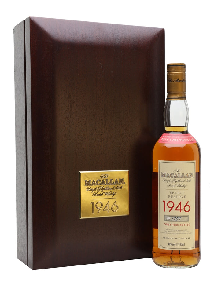 Macallan 1946 Select Reserve 52 Year Old Speyside Single Malt Scotch Whisky