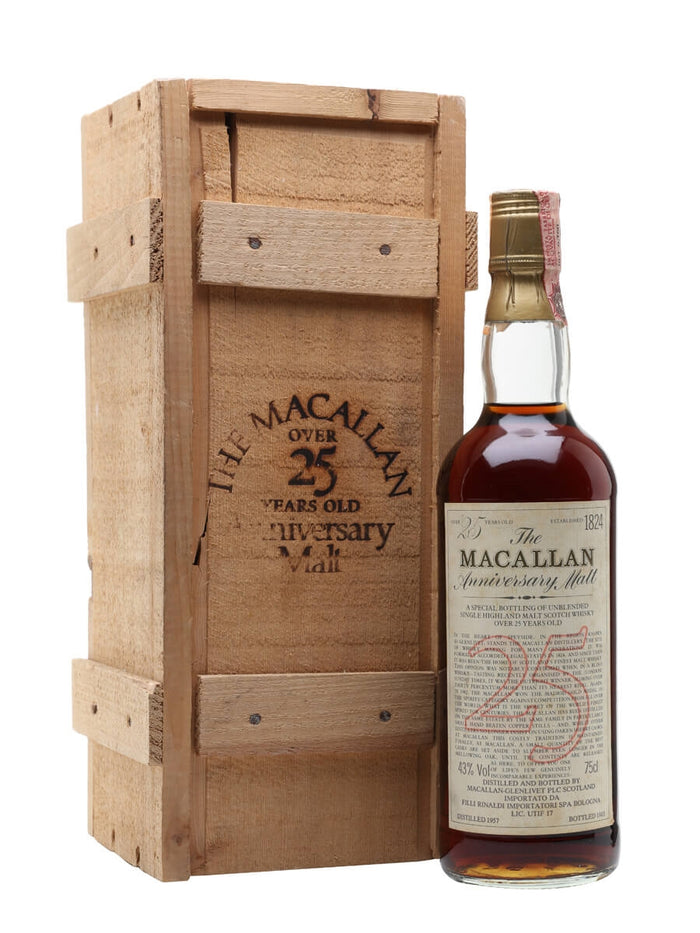 Macallan 25 Year Old Anniversary Malt (D.1957, B.1983) Scotch Whisky