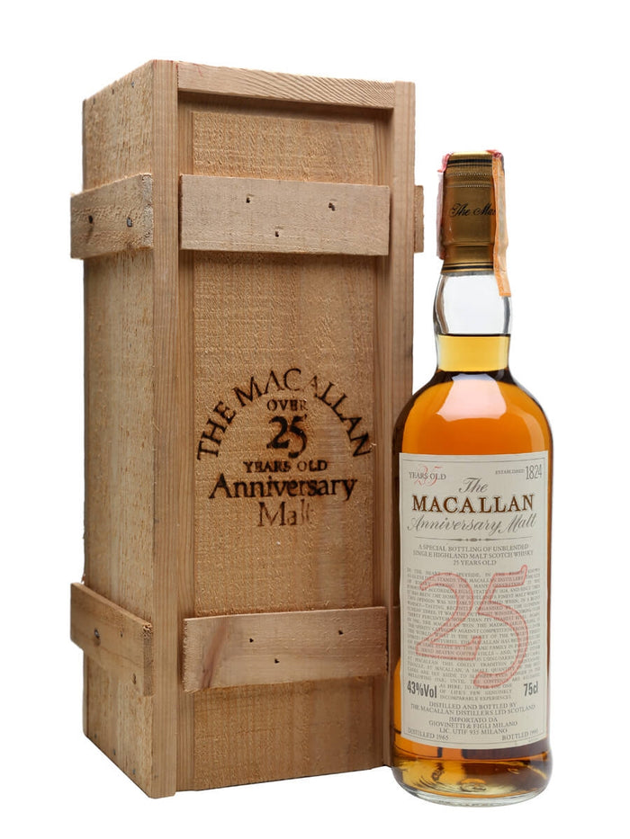 Macallan 25 Year Old (D.1965 B.1990) The Anniversary Malt Scotch Whisky