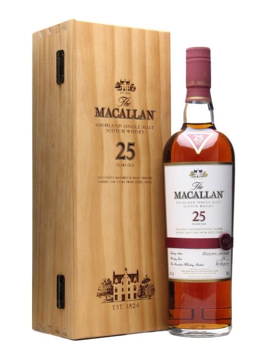 Macallan 25 Year Old Sherry Oak Speyside Single Malt Scotch Whisky
