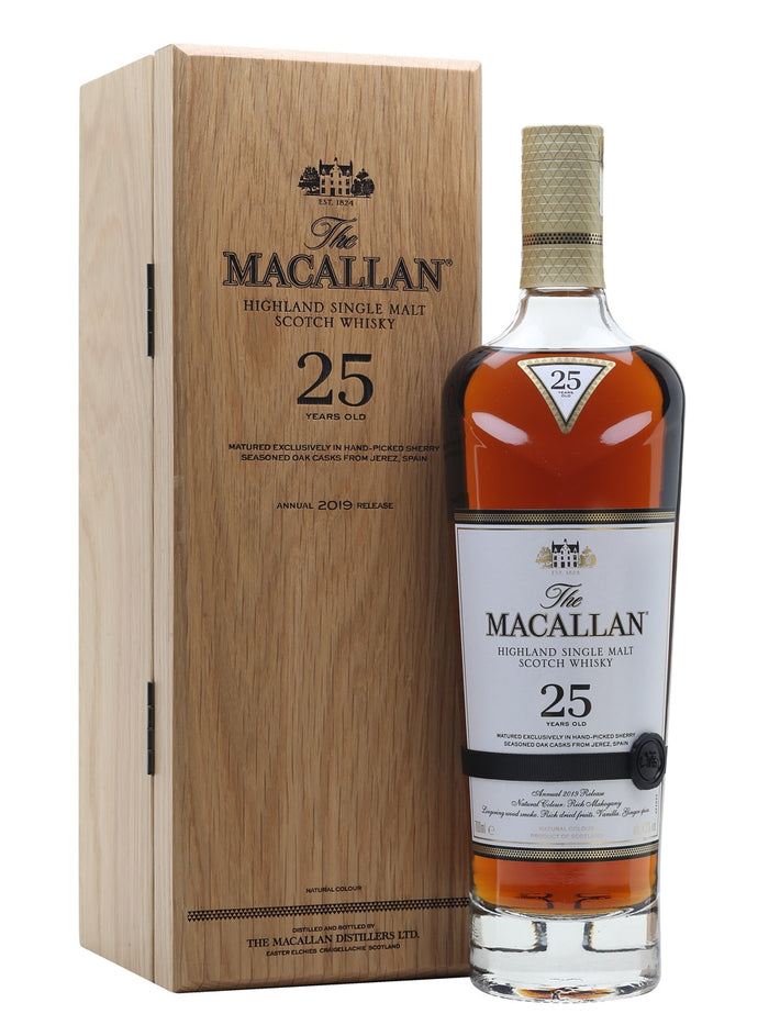Macallan 25 Year Old Sherry Oak 2019 Release Speyside Single Malt Scotch Whisky