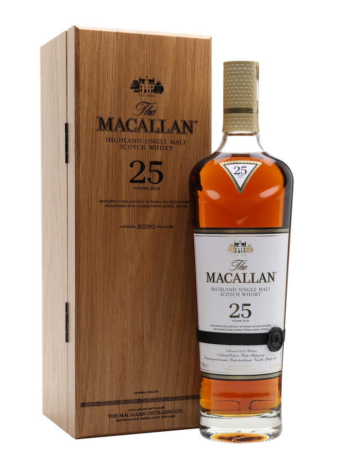 Macallan 25 Year Old Sherry Oak 2020 Release Speyside Single Malt Scotch Whisky | 700ML