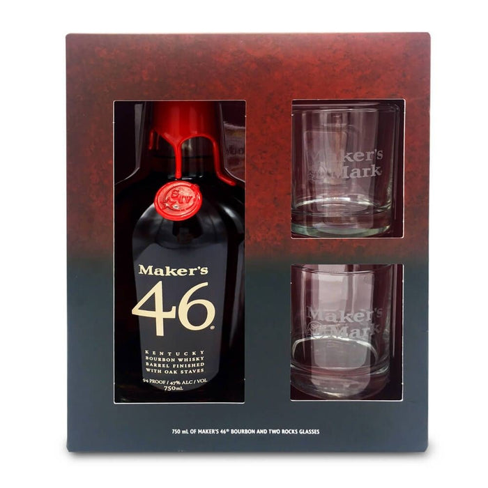 Maker's Mark 46 Bourbon Whisky W/2 Rock Glass