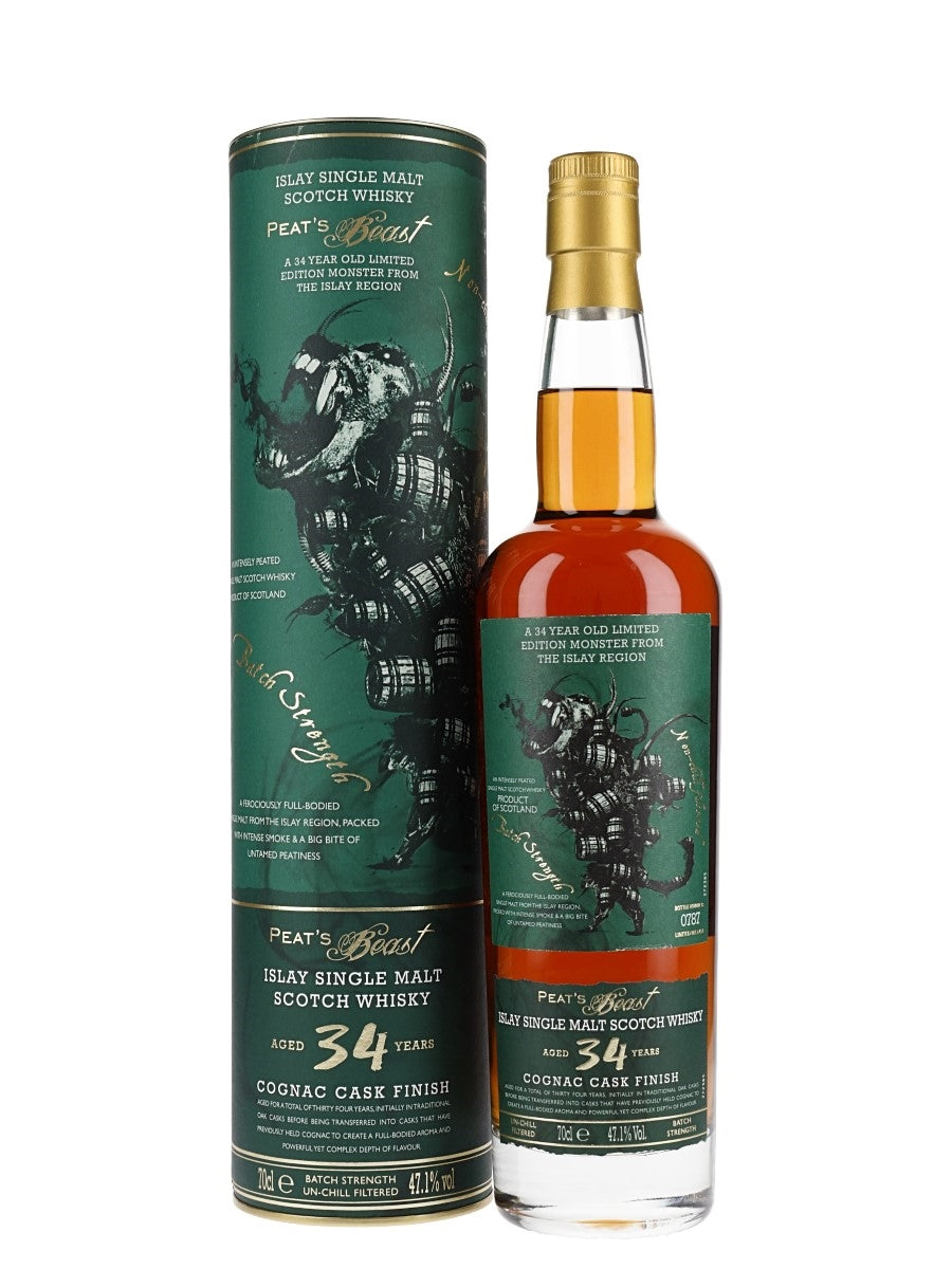 Peat's Beast 1985 34 Year Old Cognac Finish Islay Single Malt Scotch Whisky | 700ML at CaskCartel.com