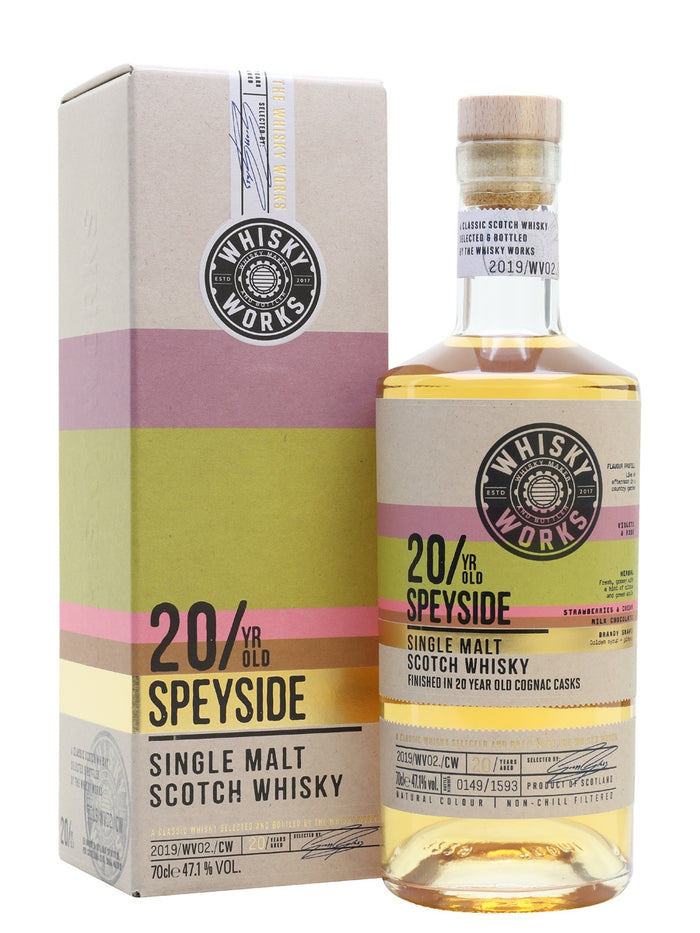 20 Year Old Speyside Cognac Finish Whisky Works Single Malt Scotch Whisky | 700ML