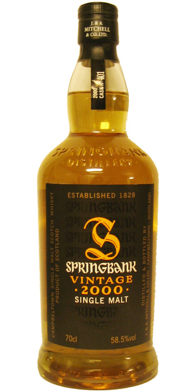 Springbank 2000 Vintage 8 Year Old Single Malt Scotch Whisky
