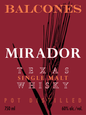 Balcones Mirador Texas Single Malt Whisky