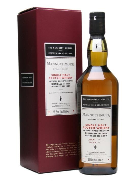 Mannochmore 1998 Managers' Choice Sherry Cask Speyside Single Malt Scotch Whisky | 700ML