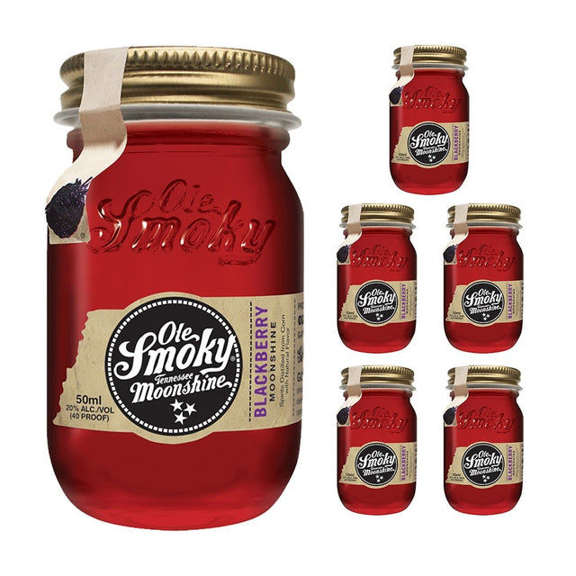 Ole Smoky Moonshine Blackberry Mini Jar 50ml (6pk) - CaskCartel.com