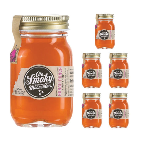 Ole Smoky Moonshine Hunch Punch Lightnin Mini Jar 50ml (6pk) - CaskCartel.com