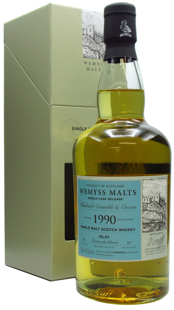 Bunnahabhain Rhubarb Crumble & Cream Single Cask 1990 28 Year Old Whisky | 700ML