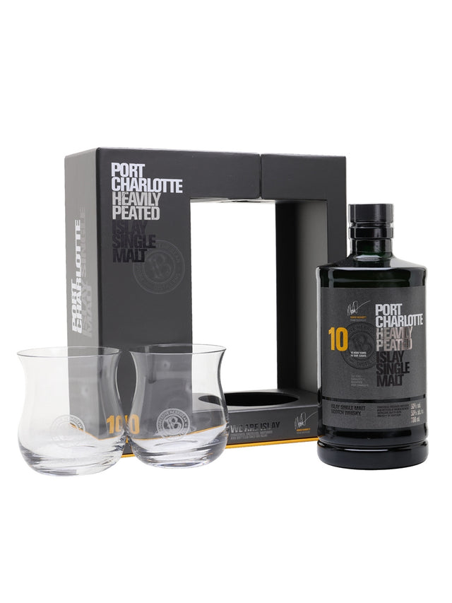 Port Charlotte 10 Year Old 2 Glass Pack Islay Single Malt Scotch Whisky | 700ML at CaskCartel.com