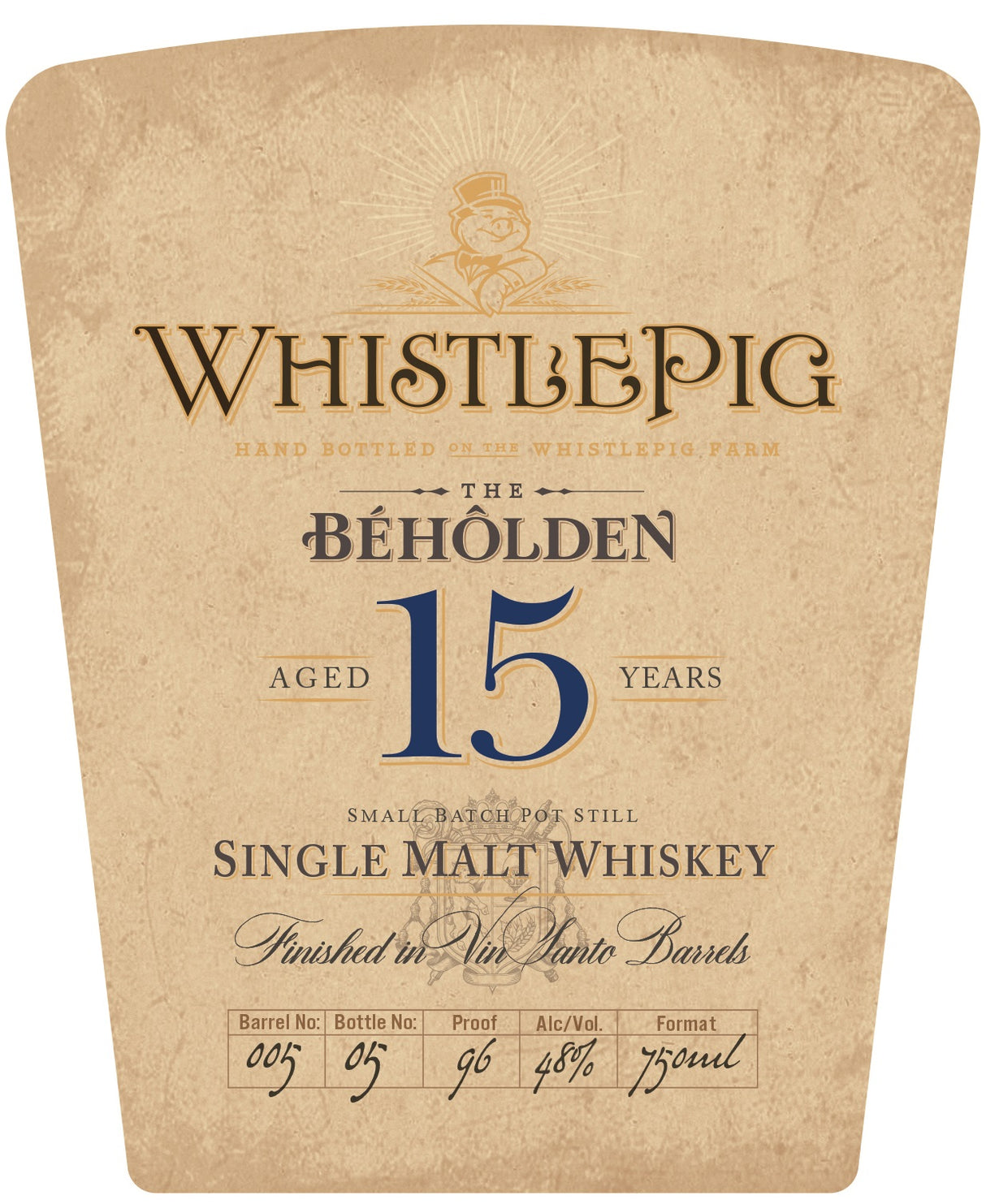 WhistlePig The Beholden 15 Year Small Batch Pot Still Single Malt Whiskey