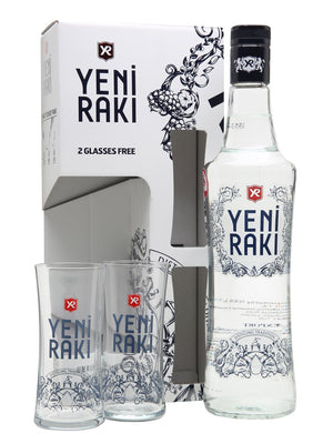 Yeni Raki Liqueur With 2 Glasses