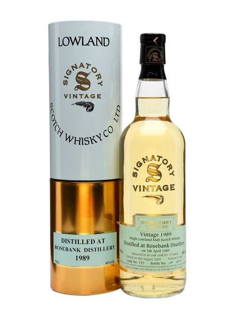 Rosebank 13 Year Old (D.1989, B.2002) Signatory Vintage Scotch Whisky | 700ML at CaskCartel.com