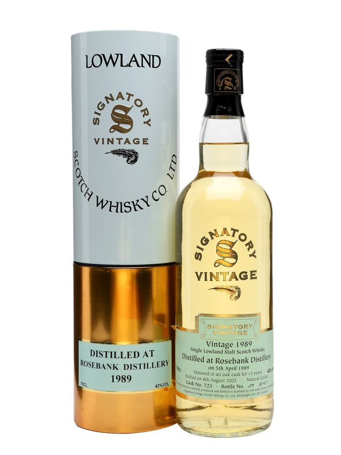 Rosebank 13 Year Old (D.1989, B.2002) Signatory Vintage Scotch Whisky | 700ML