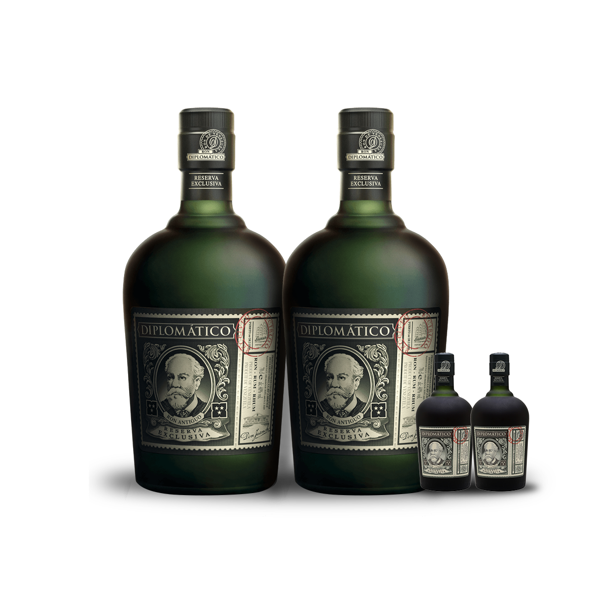 Ron Diplomático Reserva Exclusiva Rum (2) Bottle Bundle w/Free Minis (2) at CaskCartel.com