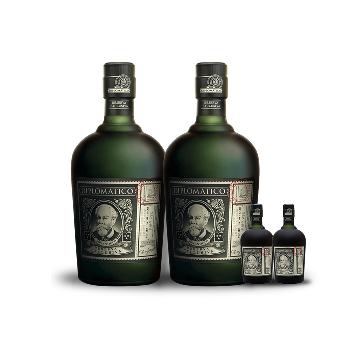 Diplomático Reserva Exclusiva Rum (2) Bottle Bundle/ (2) Free 50ml Mini