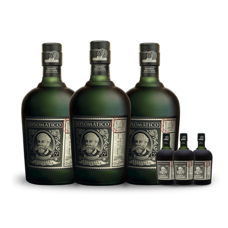 Ron Diplomático Reserva Exclusiva Rum (3) Bottle Bundle w/Free Minis (3) at CaskCartel.com