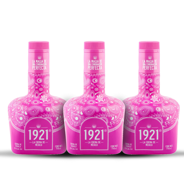 1921 Crema De Mexico Pink Tequila (3) Bottle Bundle