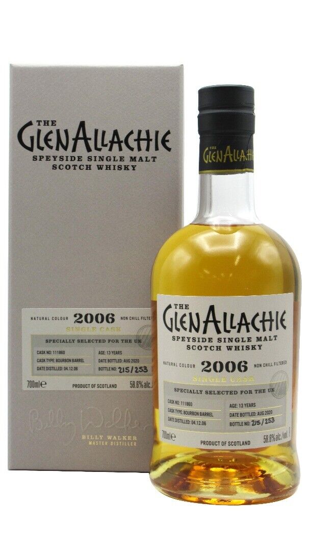 GlenAllachie Single Cask #111860 1st Fill Bourbon Cask 2006 13 Year Old Whisky | 700ML
