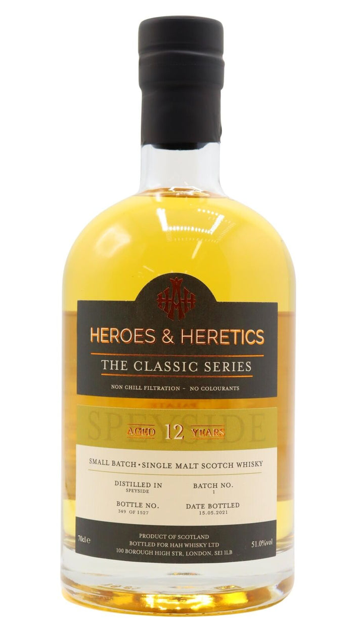 Heroes & Heretics Batch #1 Speyside Single Malt 12 Year Old Whisky | 700ML