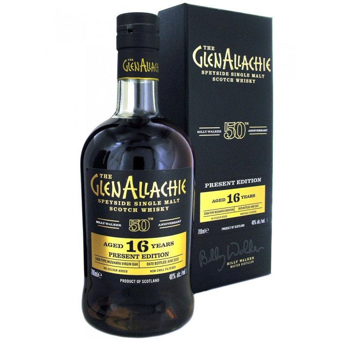 The GlenAllachie Present Edition 16 Year Old Mizunara Virgin Oak Finish Speyside Single Malt Scotch Whisky