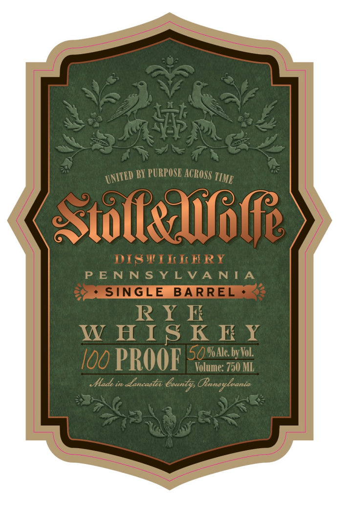 Stoll & Wolfe Pennsylvania 100 Proof Single Barrel Rye Whiskey
