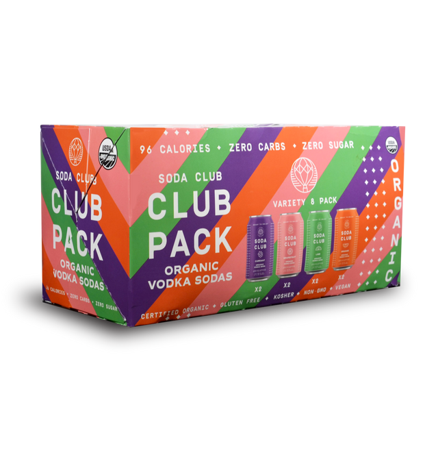 Lifted Libations Club Pack | Organic Vodka Soda Variety Pack (8) Cans at CaskCartel.com