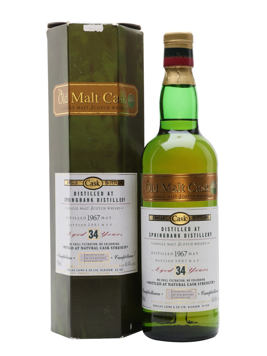 Springbank 1967 34 Year Old Old Malt Cask Campbeltown Single Malt Scotch Whisky | 700ML at CaskCartel.com