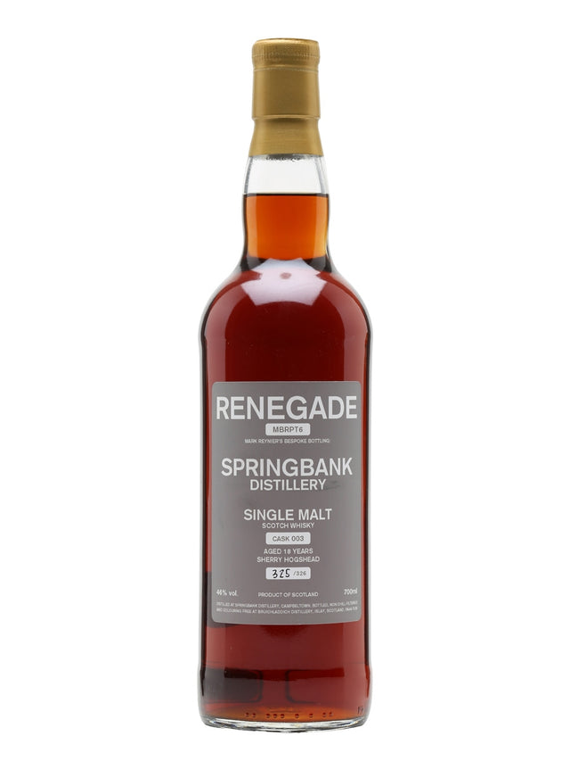 Springbank 199518 Year Old Sherry Cask Renegade Campbeltown Single Malt Scotch Whisky | 700ML at CaskCartel.com