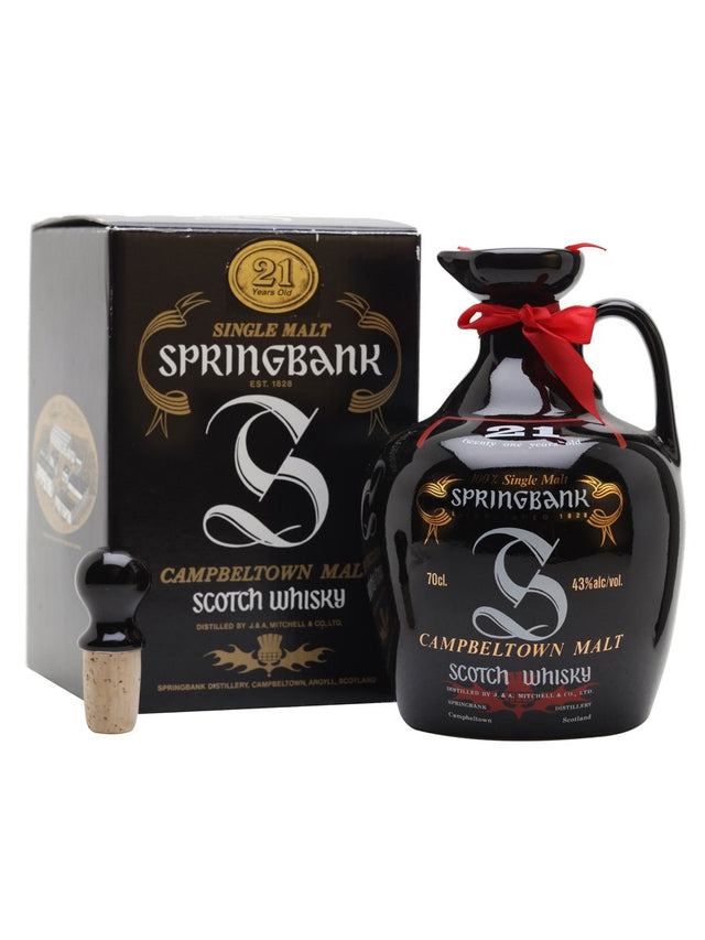 Springbank 21 Year Old Bot.1990s Ceramic Decanter Campbeltown Single Malt Scotch Whisky | 700ML at CaskCartel.com
