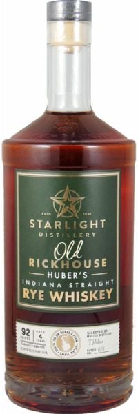 Starlight Single Barrel Huber's Old Rickhouse Rye Whiskey
