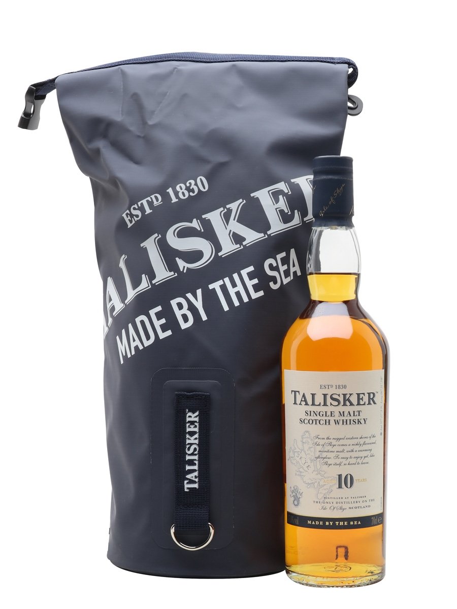 Talisker 10 Year Old Dry Bag Gift Set Island Single Malt Scotch Whisky | 700ML at CaskCartel.com