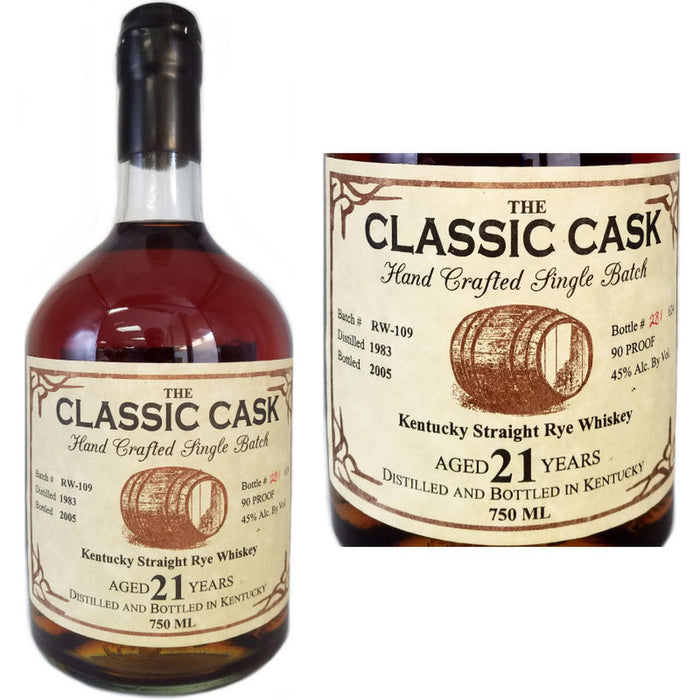 The Classic Cask 21 Year 1983 RW-109 Kentucky Straight Rye Whisky