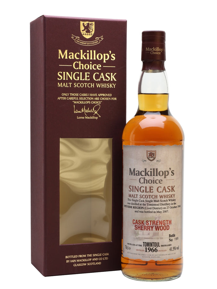 Tomintoul 1966Bot.2007 Sherry Cask MacKillop's Choice Speyside Single Malt Scotch Whisky | 700ML