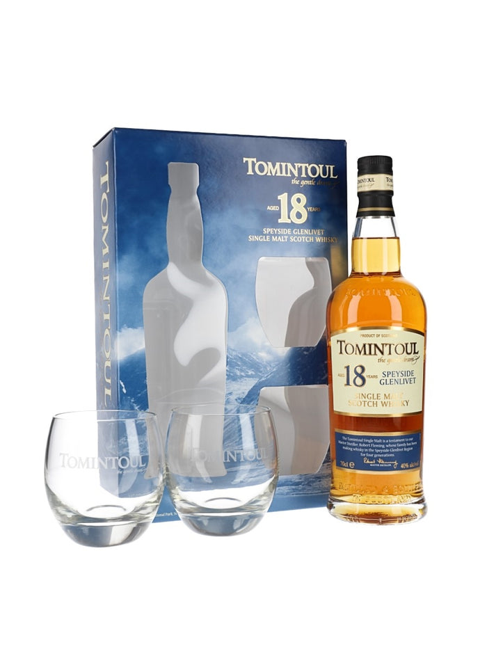 Tomintoul 18 Year Old Glass Set Speyside Single Malt Scotch Whisky | 700ML