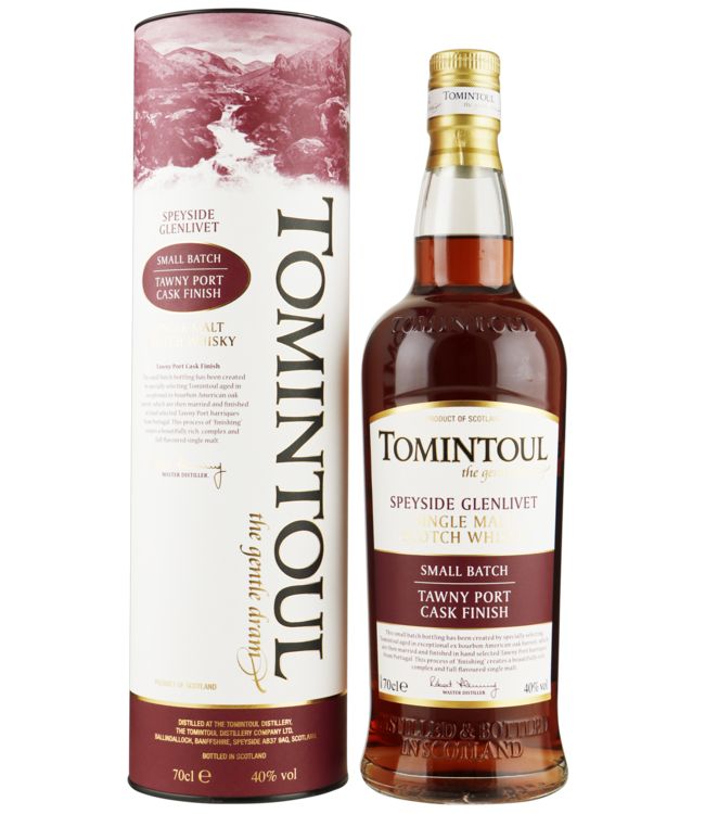Tomintoul Tawny Port Cask Finish Proof 80 Scotch Whisky | 700ML