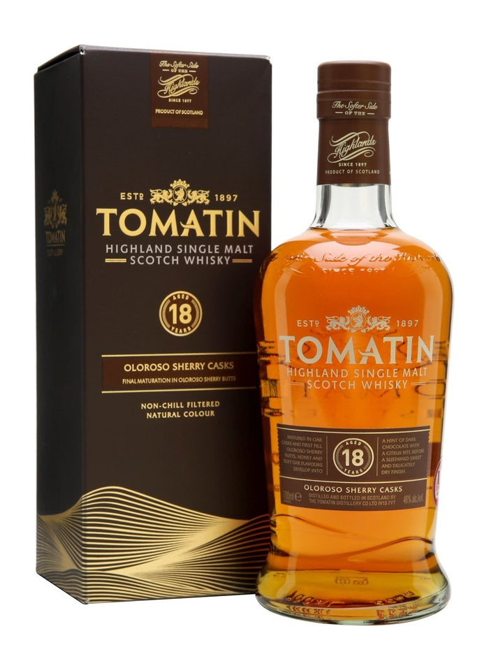 Tomatin 18 Year Old Oloroso Sherry Finish Highland Single Malt Scotch Whisky | 700ML