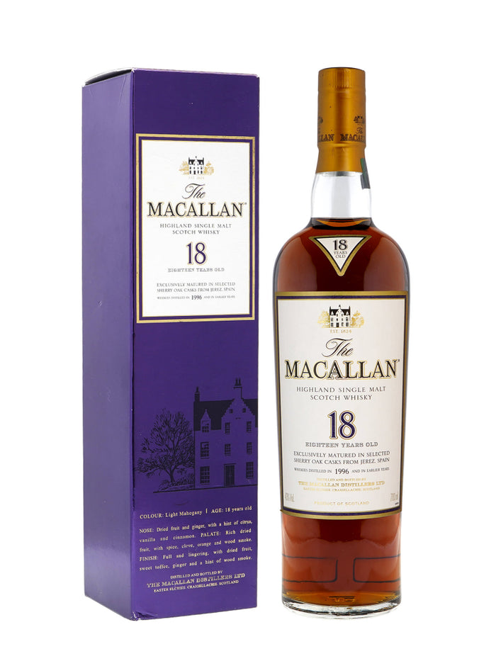 Macallan 1996 Sherry Oak 18 Year Old Single Malt Scotch Whisky