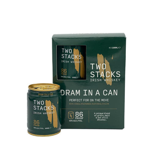 Two Stacks Dram in a Can Irish Whiskey 4-Pack | 400ML