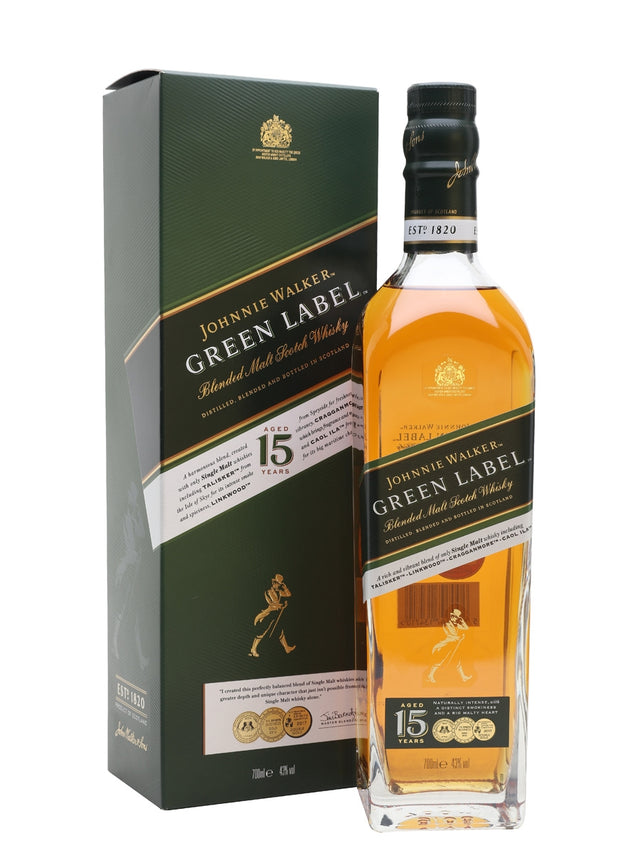 Johnnie Walker Green Label 15 Year Old Blended Malt Scotch Whisky | 700ML at CaskCartel.com