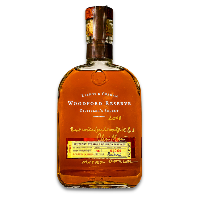 Woodford Reserve Distiller's Select Bourbon Whiskey | 375ml | 2008 Edition | Signed By Master Distiller Chris Morris